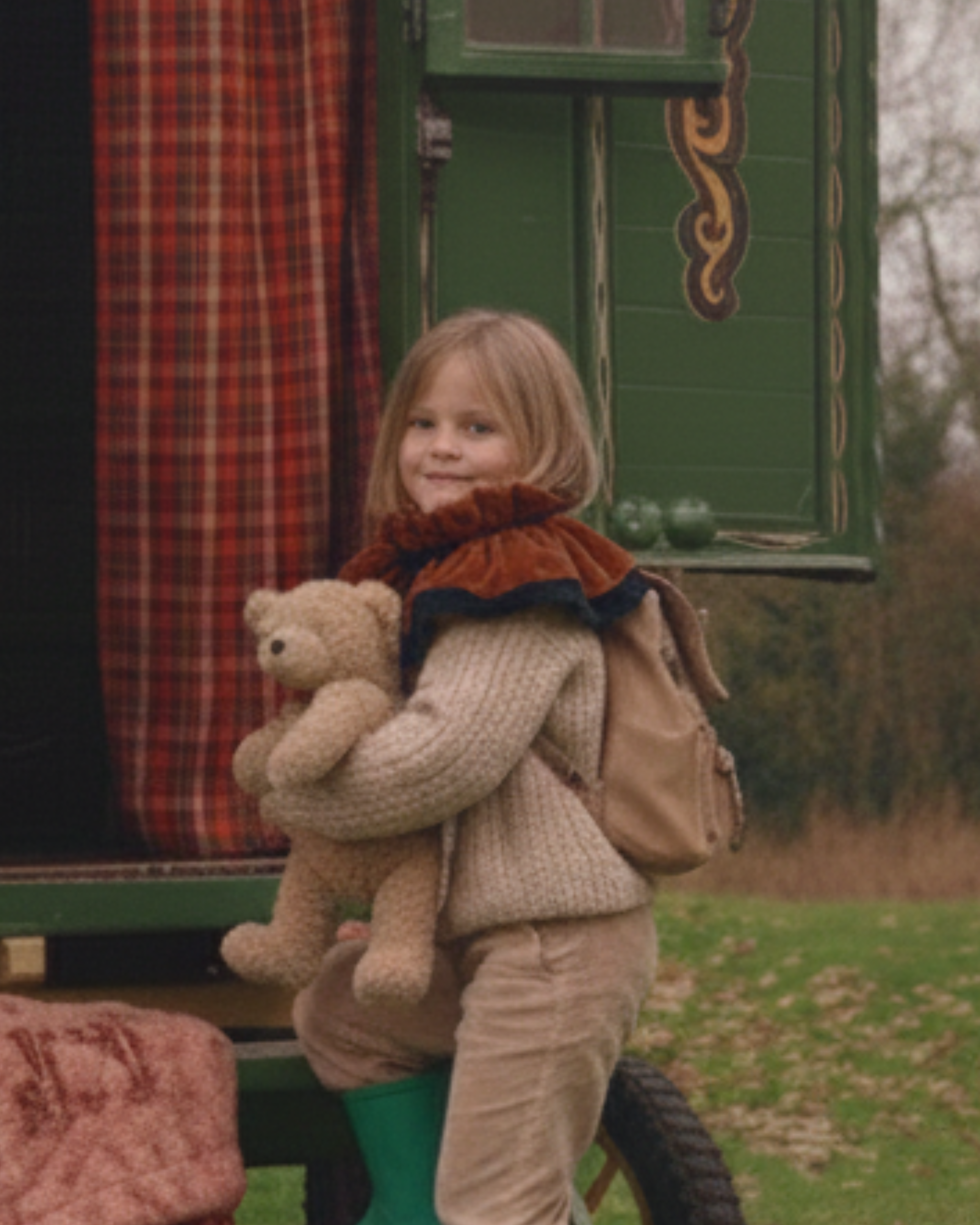 Lazo Coquette terciopelo caldero y azul marino