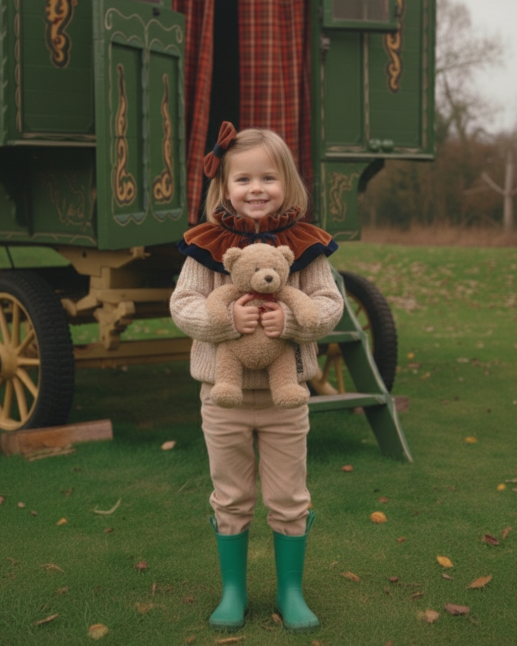 Lazo Coquette terciopelo caldero y azul marino