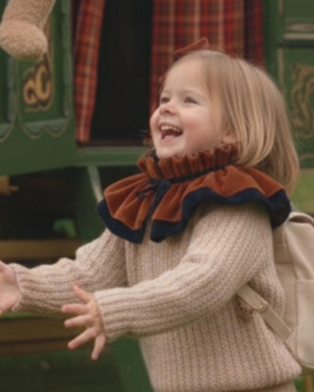 Lazo Coquette terciopelo caldero y azul marino