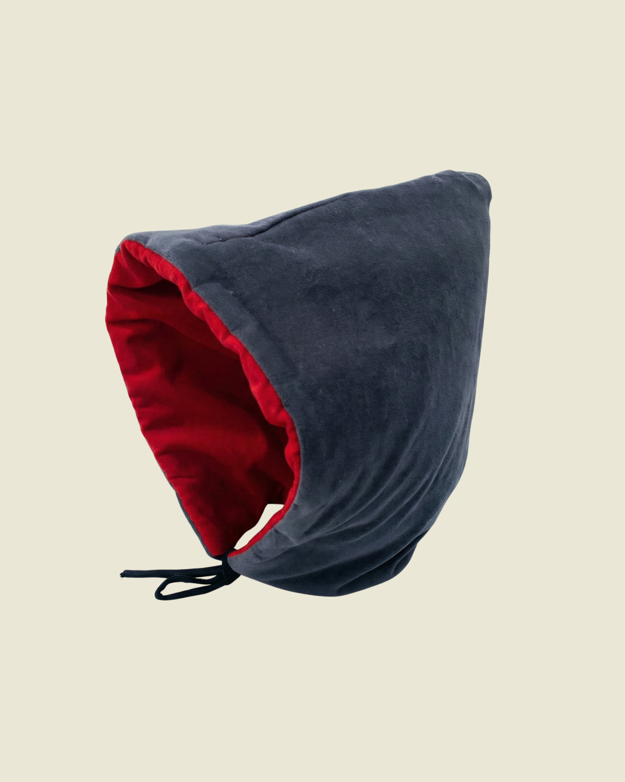 Capota Odette ·NIÑA· terciopelo rojo y azul empolvado (reversible)