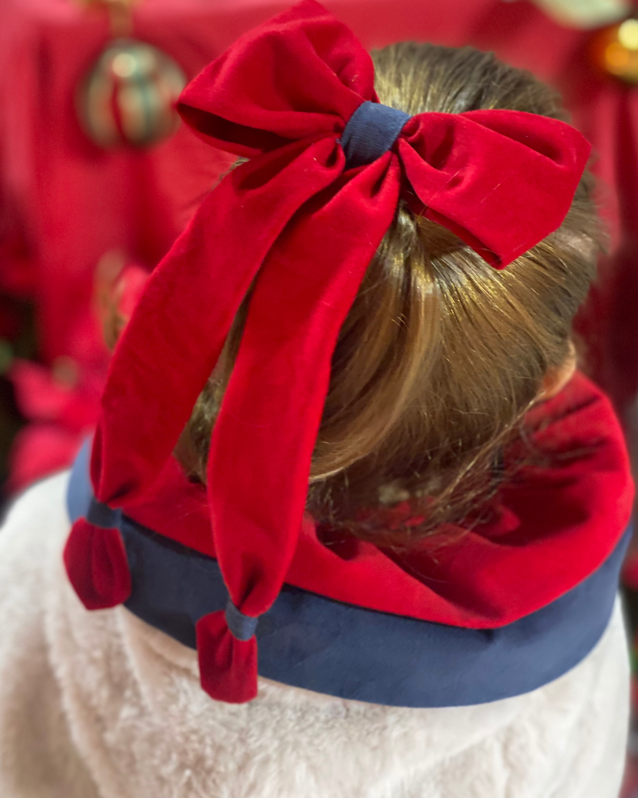 Lazo Arlequin · Terciopelo rojo y azul empolvado