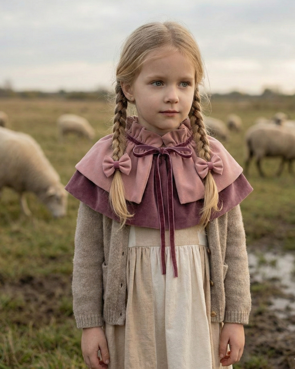Lazo Coquette terciopelo rose y berenjena