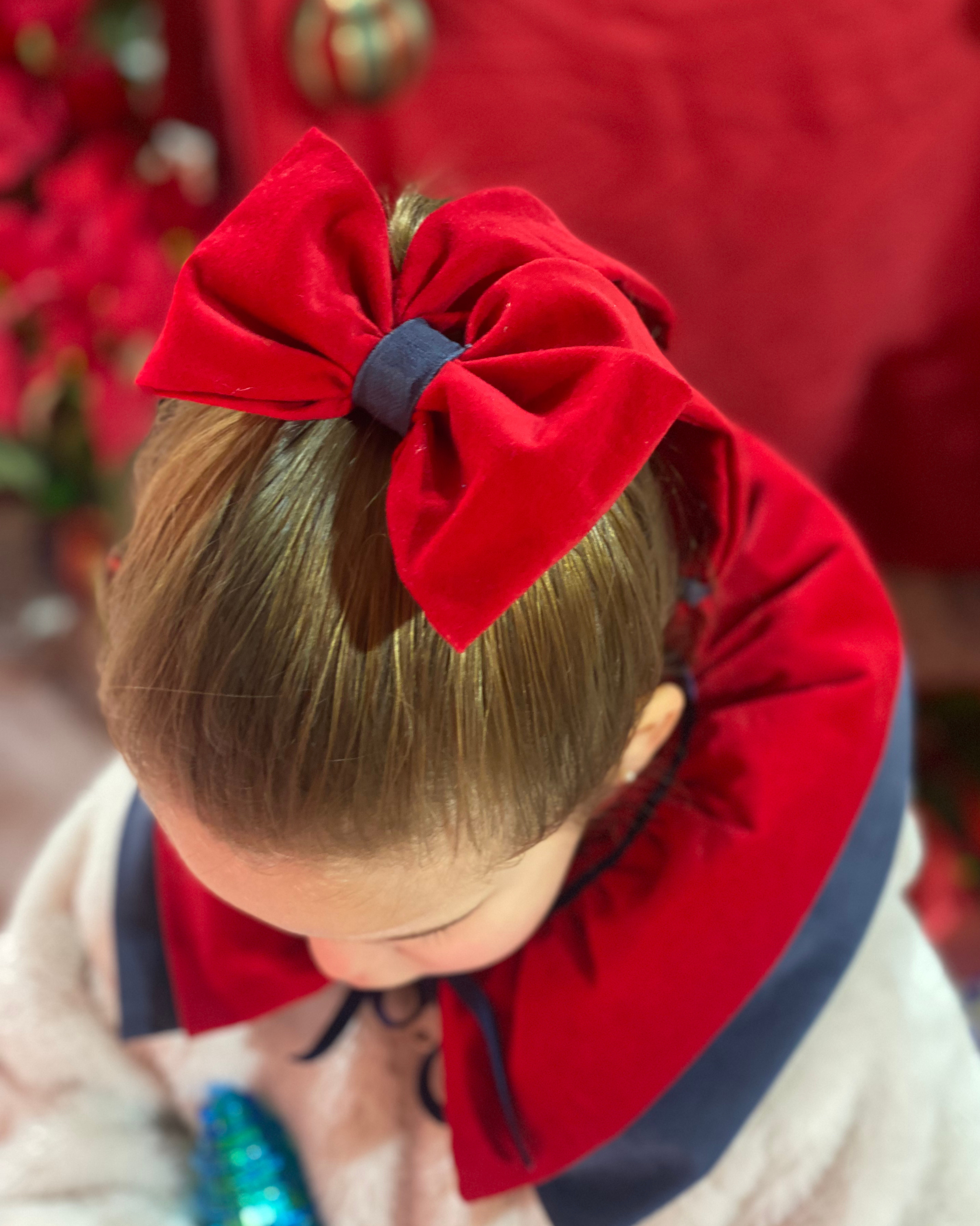 Lazo Arlequin · Terciopelo rojo y azul empolvado