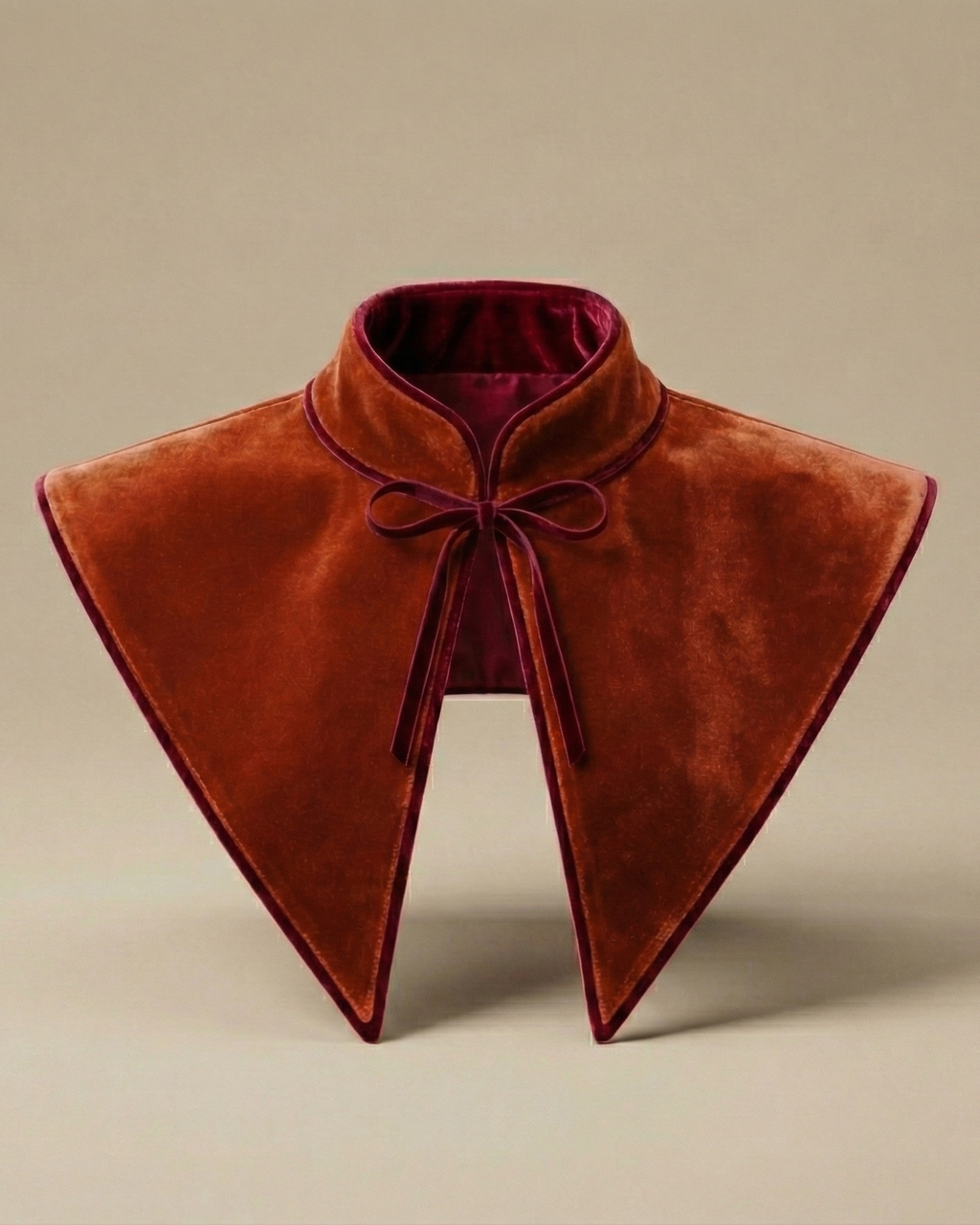 Cuello Marquis · MUJER · Terciopelo caldero y granate (reversible)