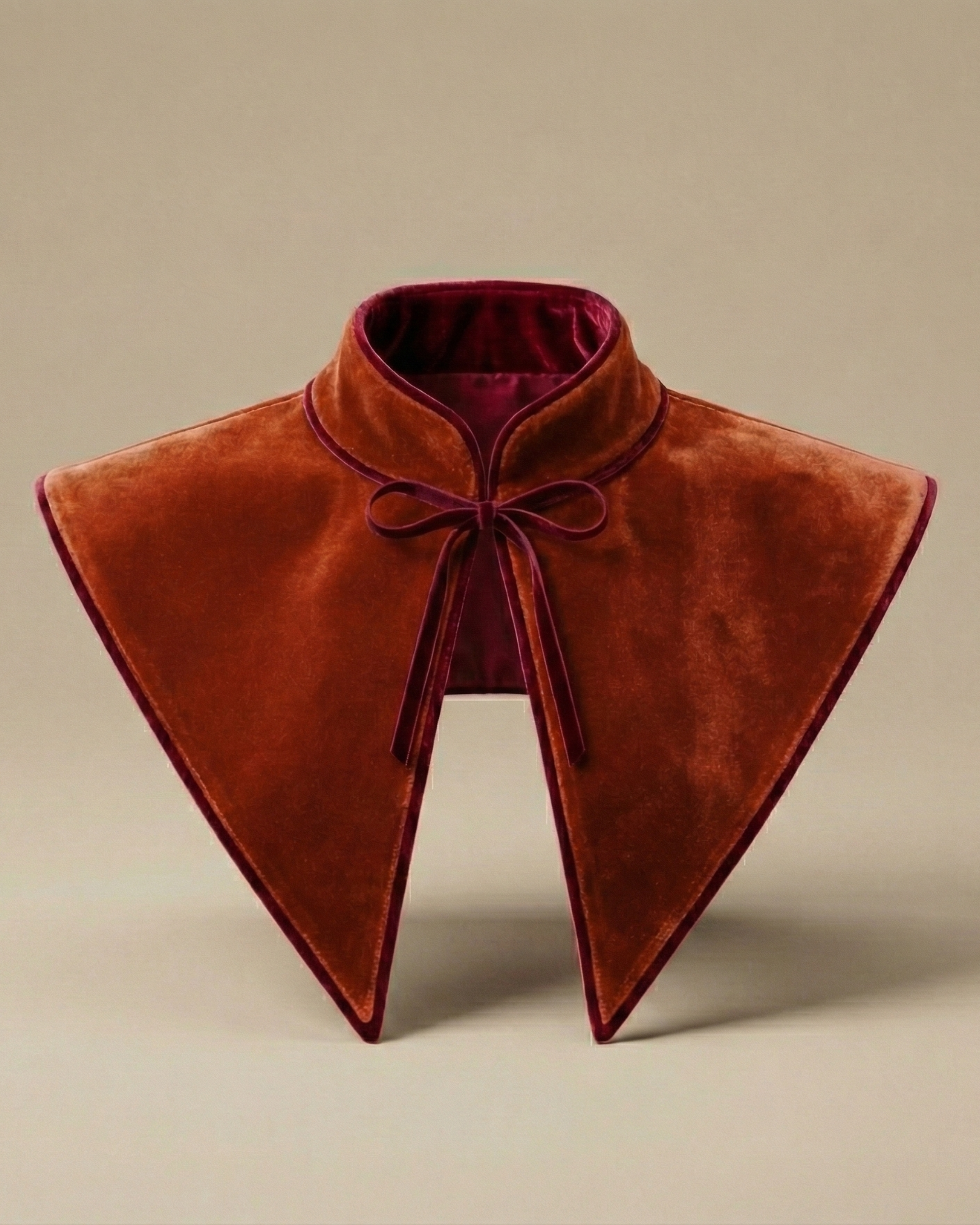 Cuello Marquis · MUJER · Terciopelo caldero y granate (reversible)