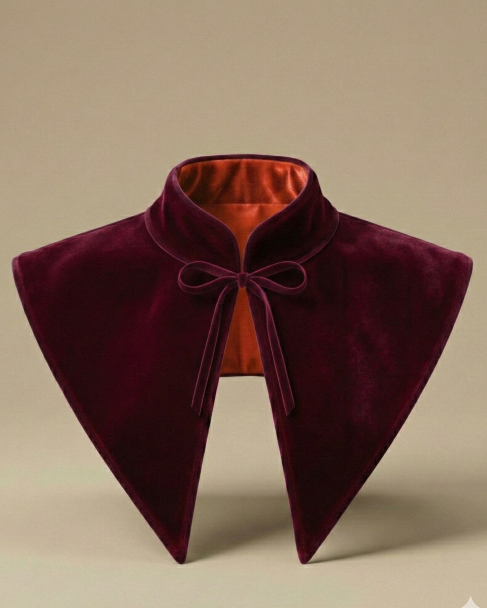 Cuello Marquis · MUJER · Terciopelo caldero y granate (reversible)