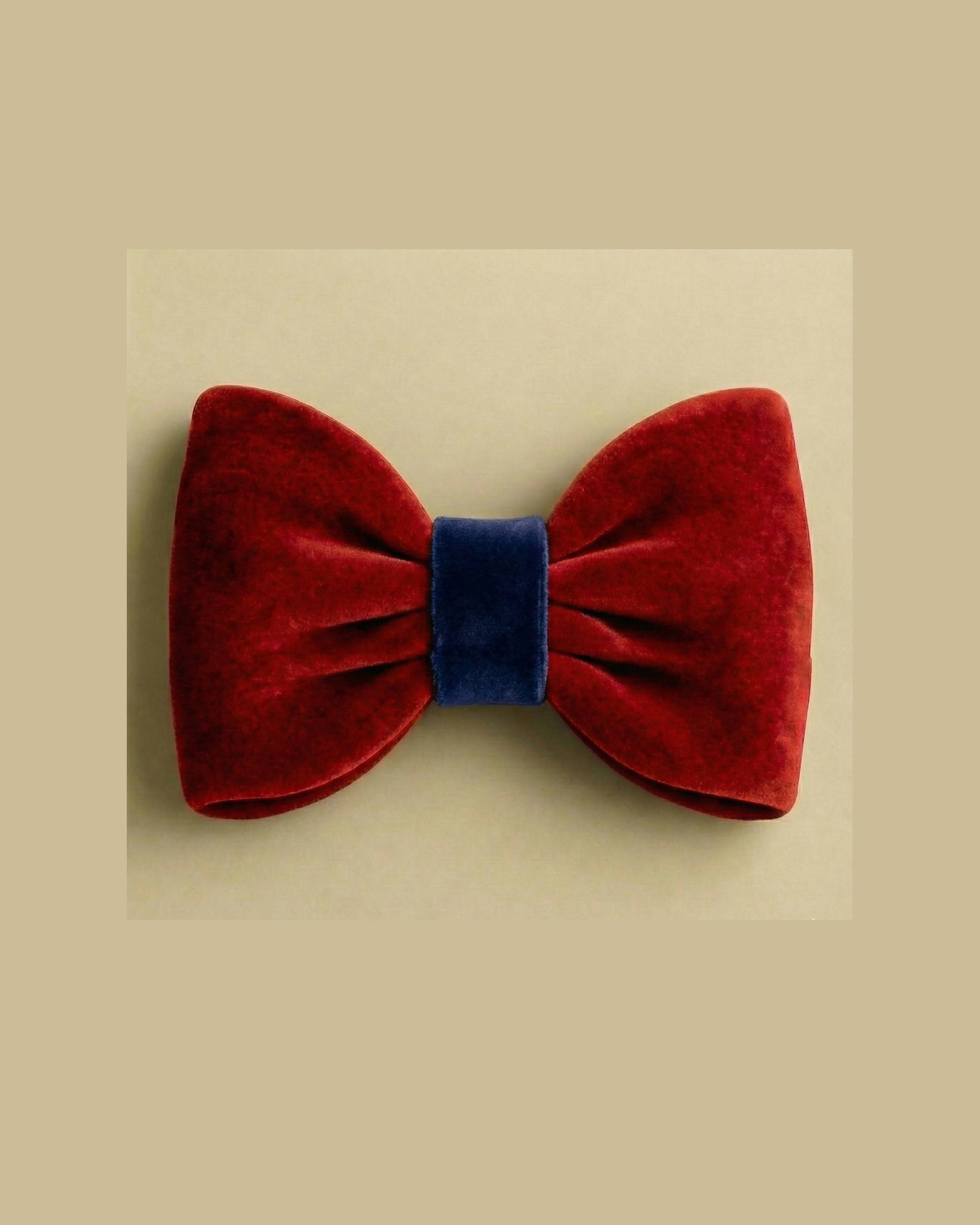 Lazo Coquette terciopelo rojo y azul marino