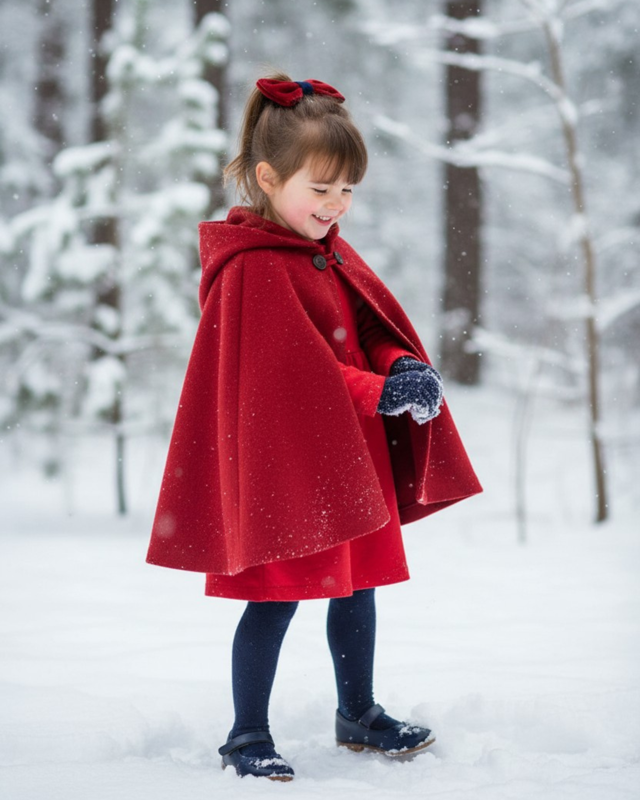 Lazo Coquette terciopelo rojo y azul marino