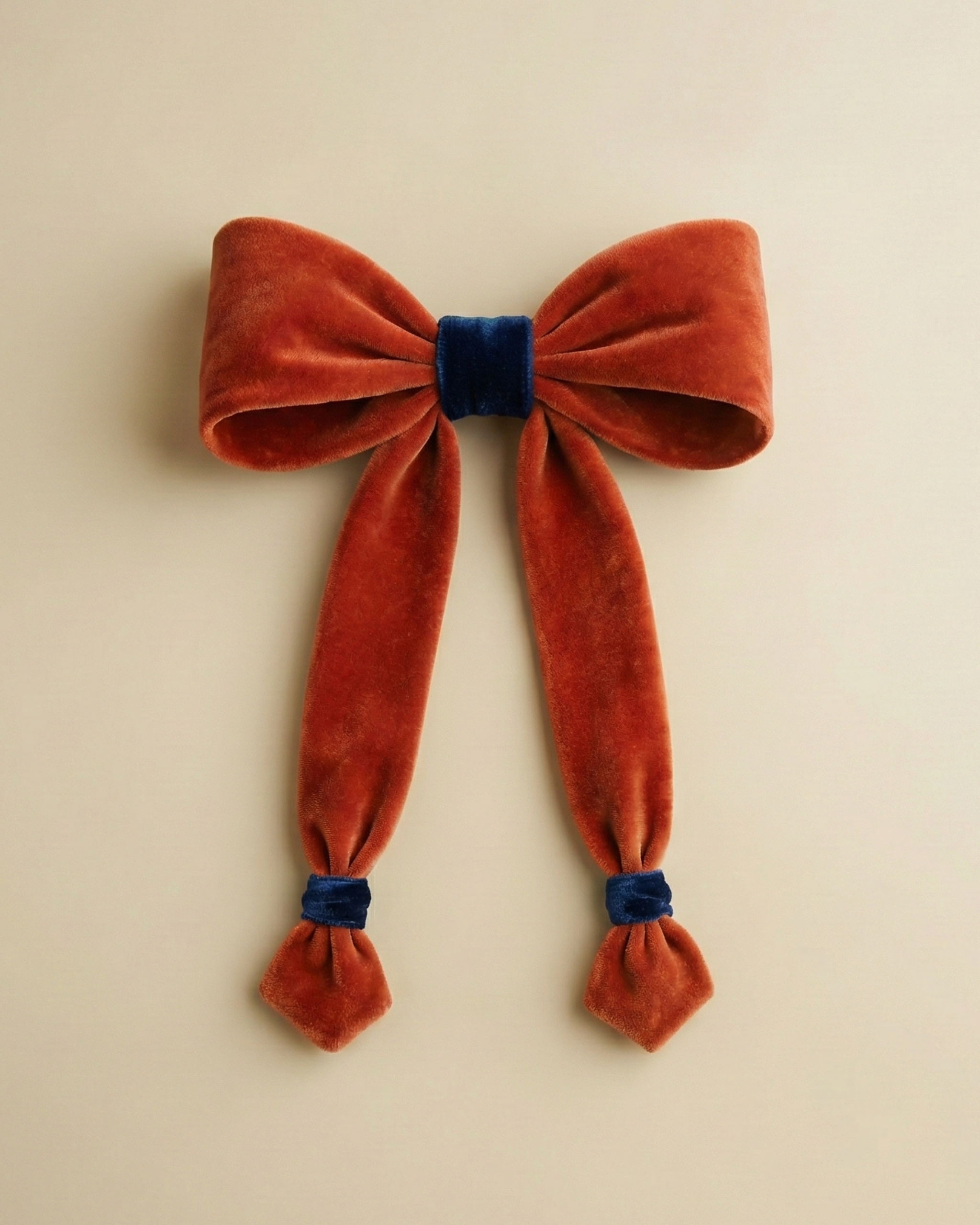 Lazo Arlequin · terciopelo caldero y azul marino