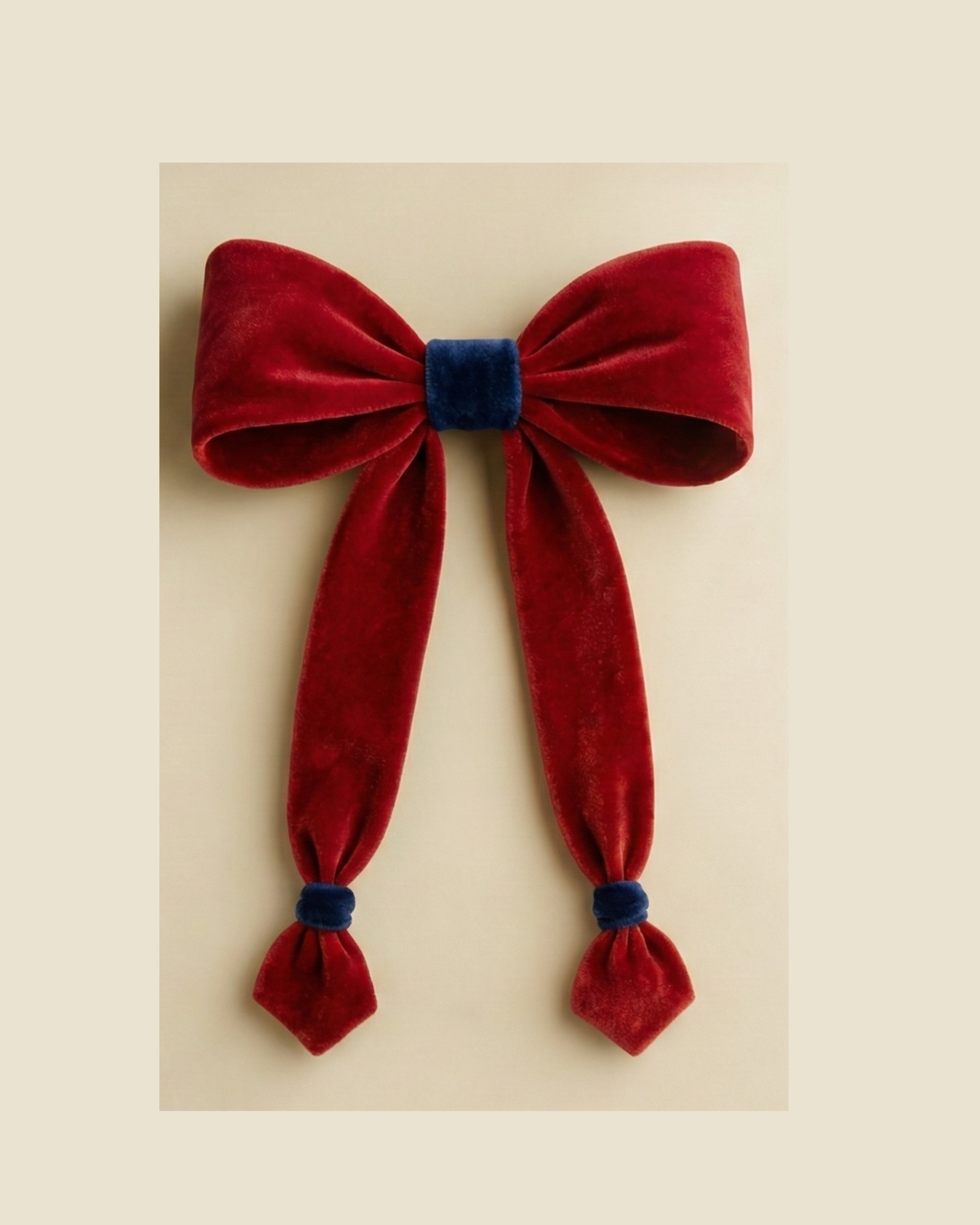 Lazo Arlequin · Terciopelo rojo y azul marino