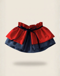 Cuello Ondine bebé - niña · Terciopelo rojo y azul empolvado