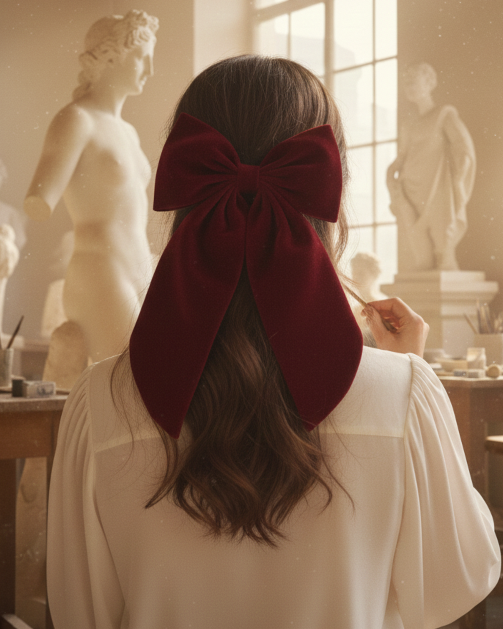 Lazo Papillon · Terciopelo granate