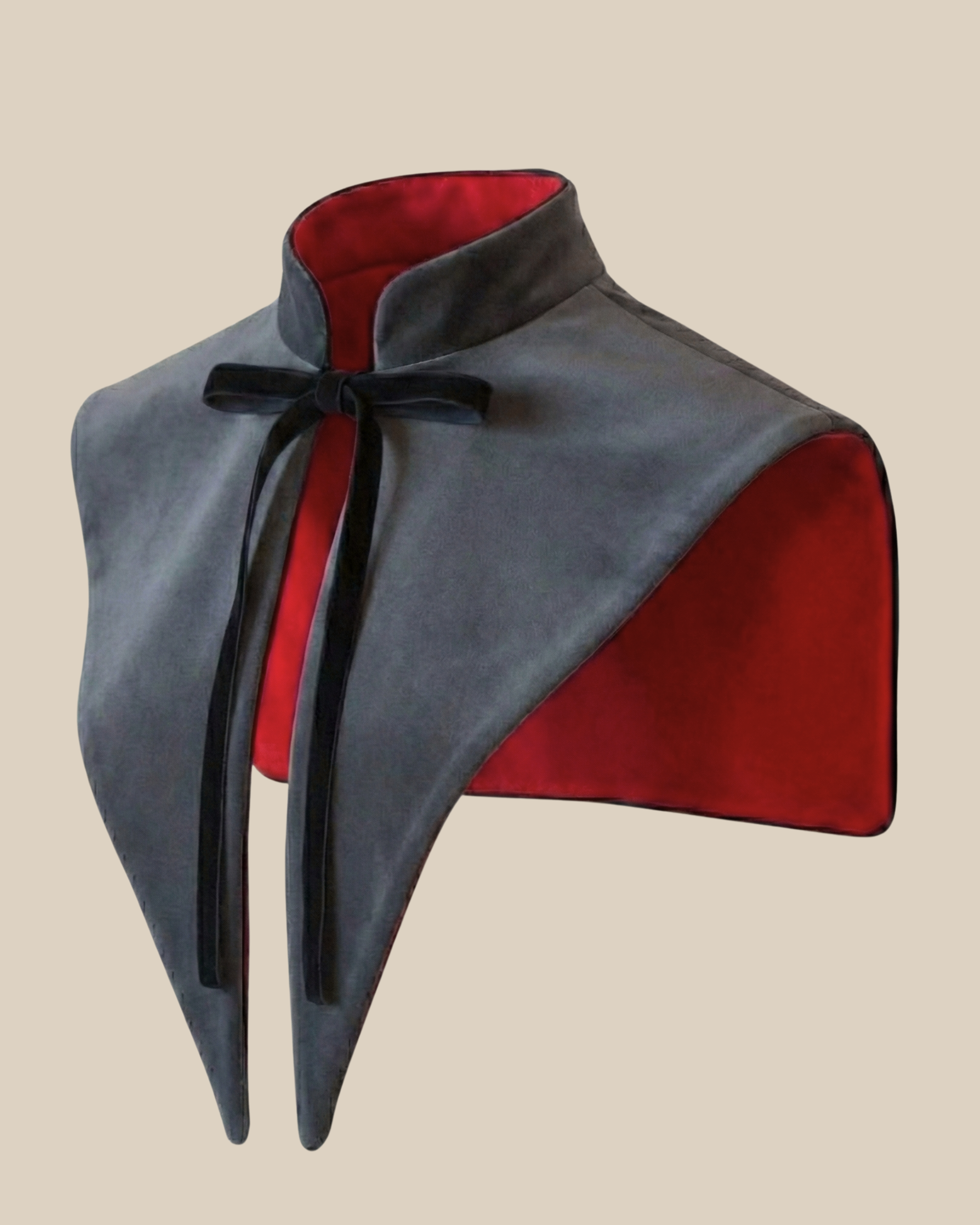 Cuello Marquis · MUJER · Terciopelo rojo y azul empolvado (reversible)