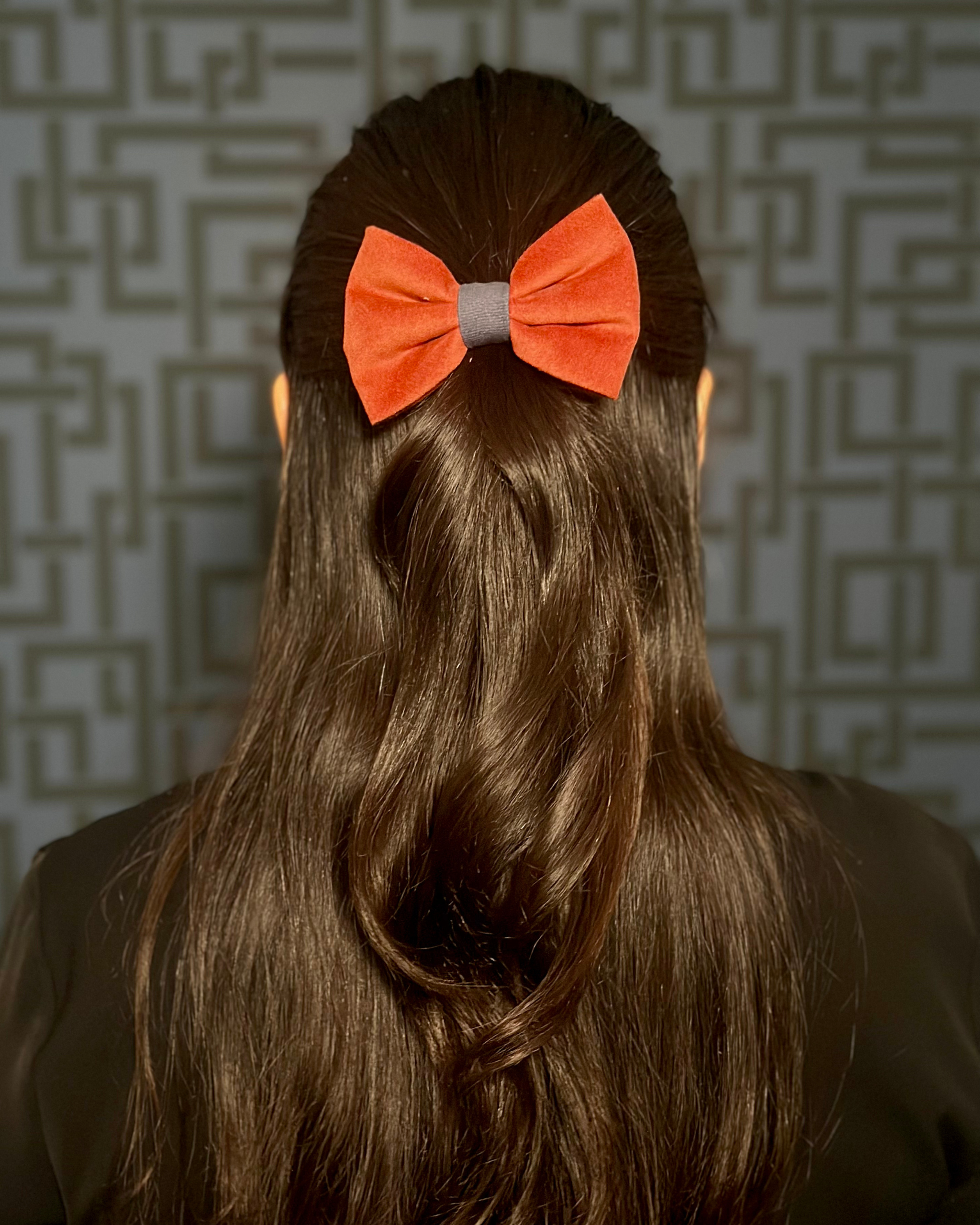 Lazo Coquette terciopelo caldero y azul marino