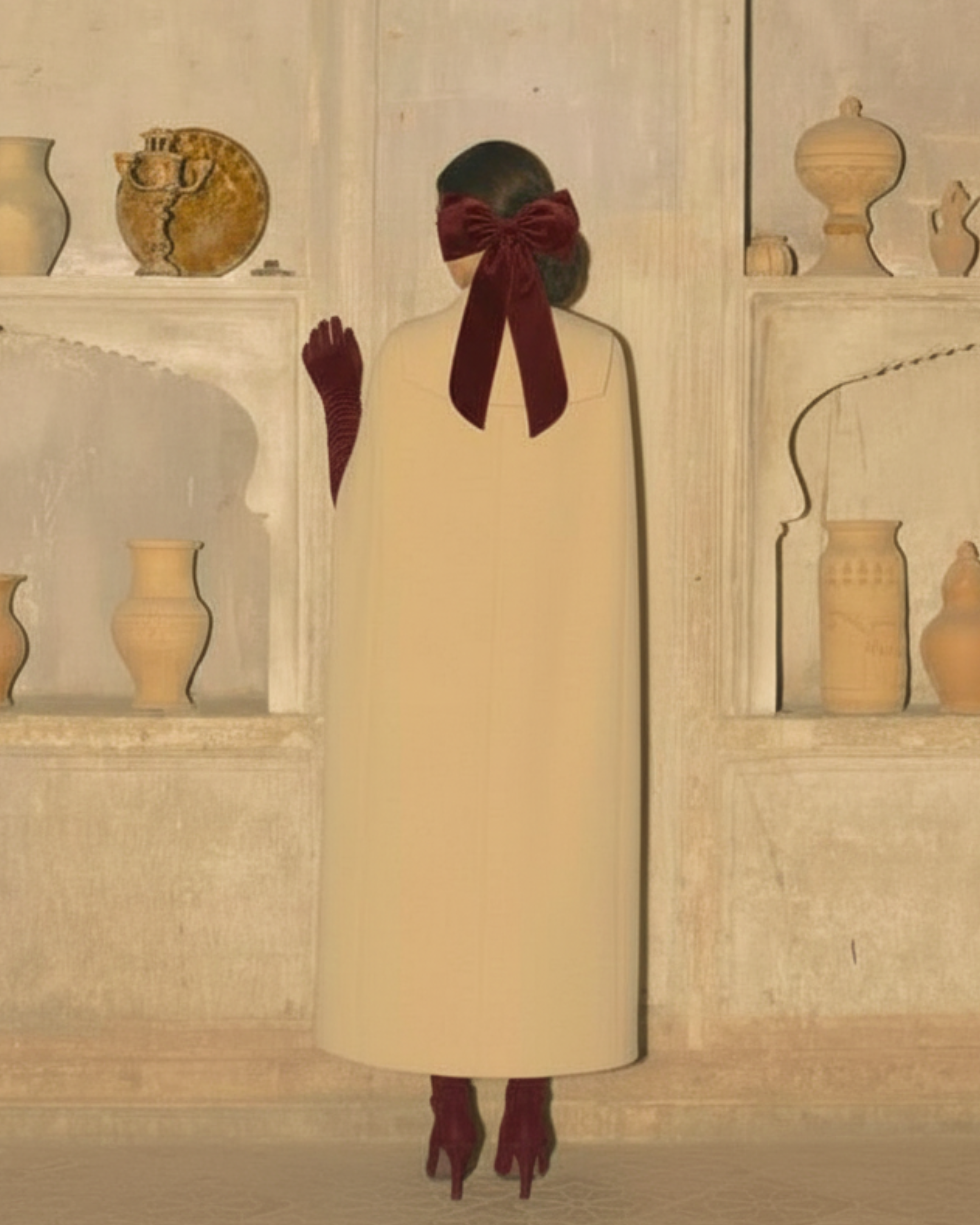 Lazo Papillon · Terciopelo granate