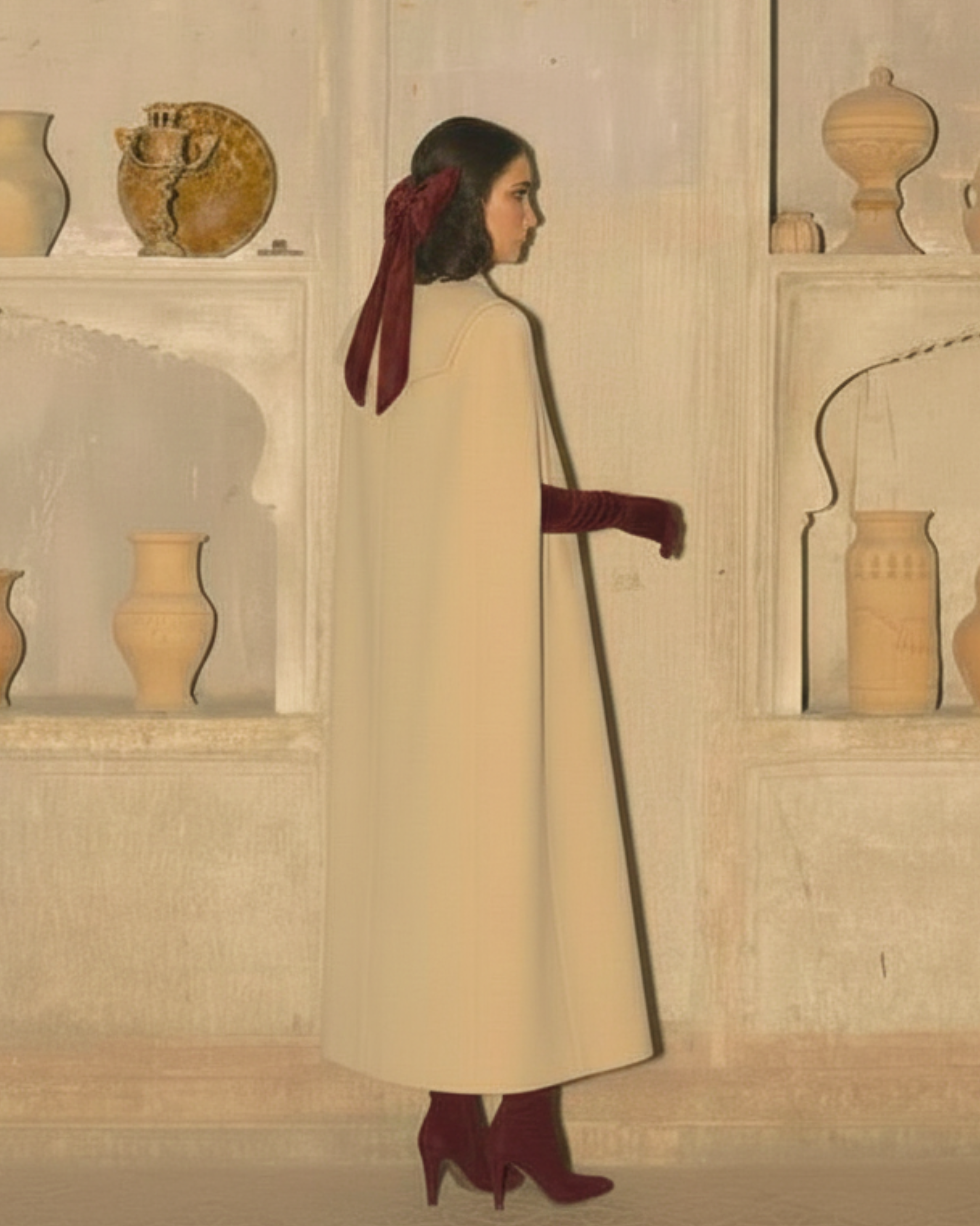 Lazo Papillon · Terciopelo granate